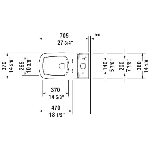 Duravit DuraStyle Flush Elongated Toilet Bowl (Seat Not Included